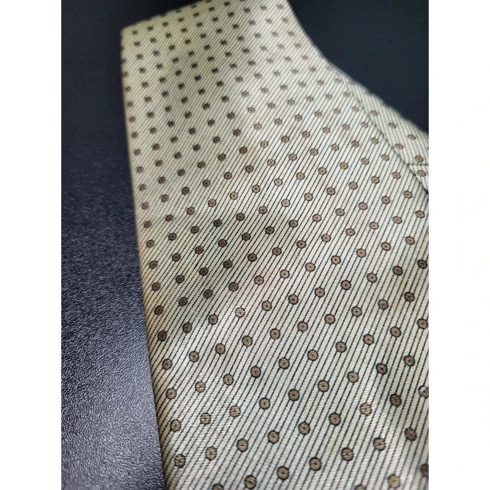 Versace Men's Necktie Gold Geometric Silk 3.75
